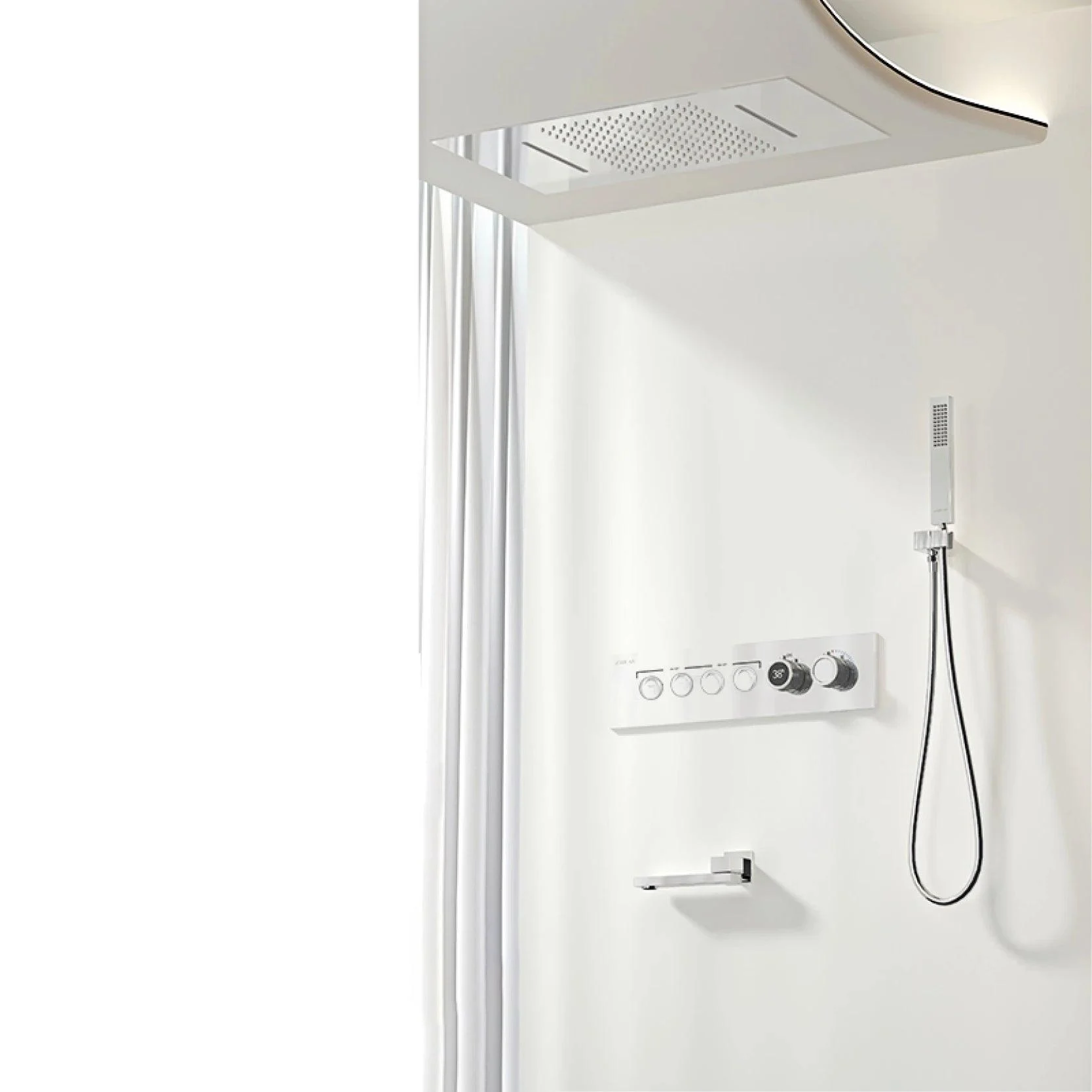 Shower System Wall-mounted Led Digital Display Ceiling Shower Tap -Bathlova