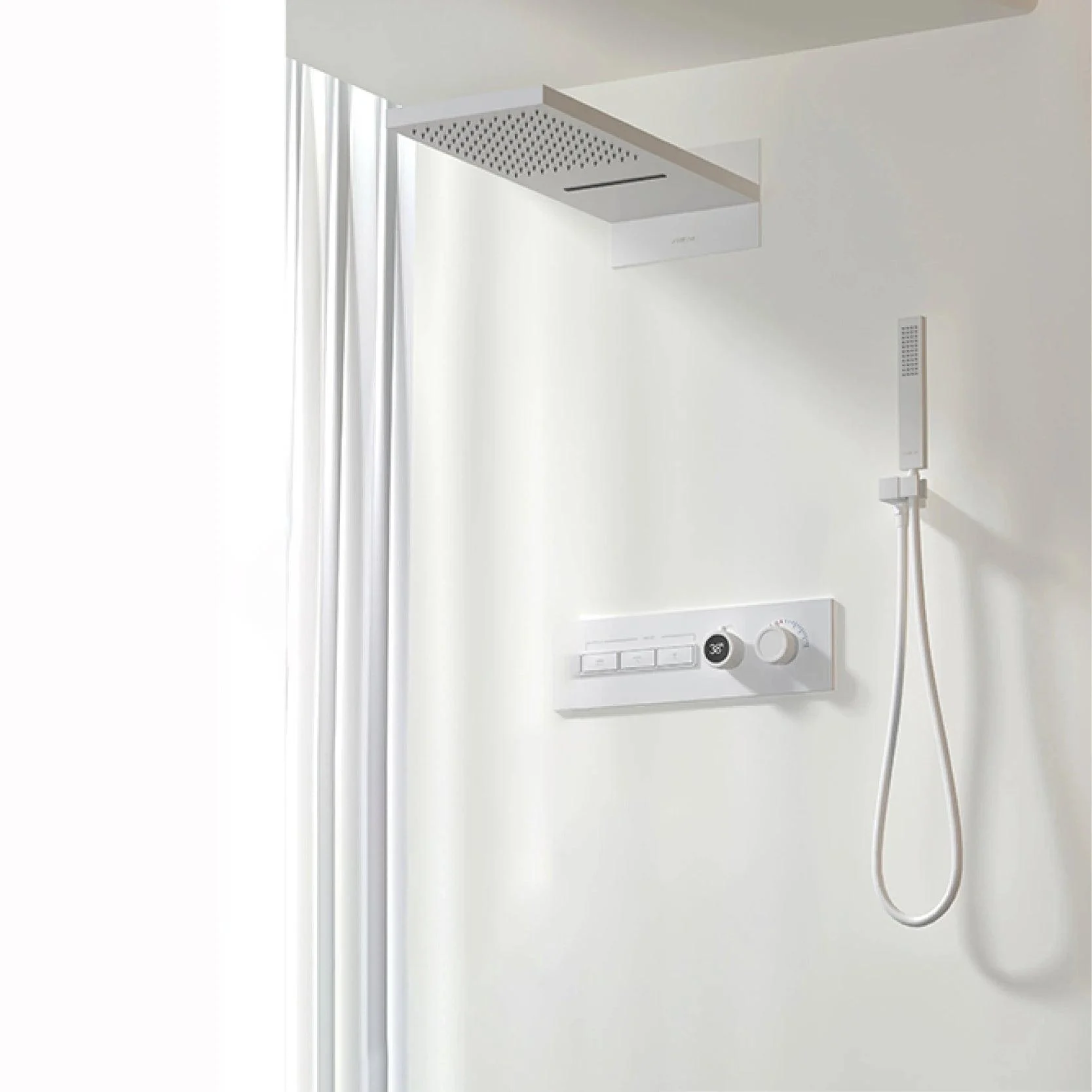 Shower System Wall-mounted Led Digital Display Ceiling Shower Tap -Bathlova