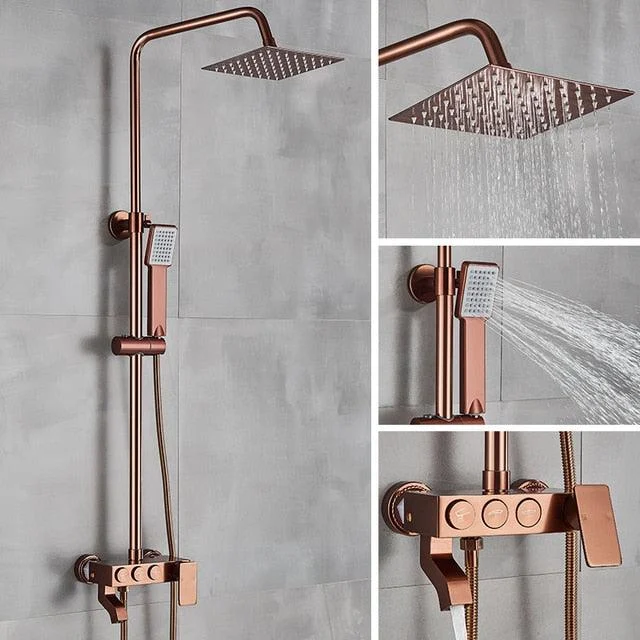 Shower Tap Set Rainfall Bathroom Shower Mixer Taps with Bidet -Bathlova