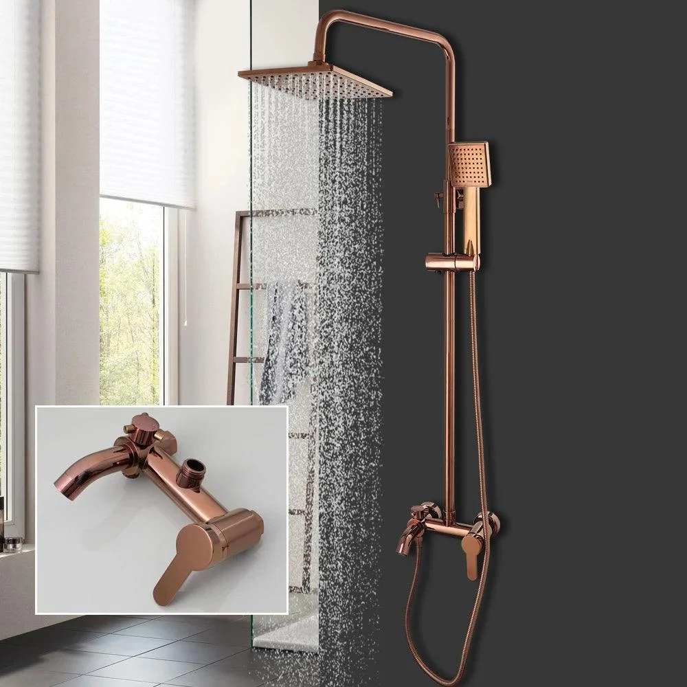 Shower Tap Set Rose Gold Bathroom Bathtub Rainfall Spray Shower Tap -Bathlova