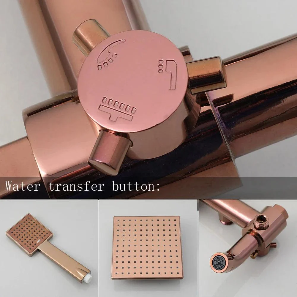 Shower Tap Set Rose Gold Bathroom Bathtub Rainfall Spray Shower Tap -Bathlova