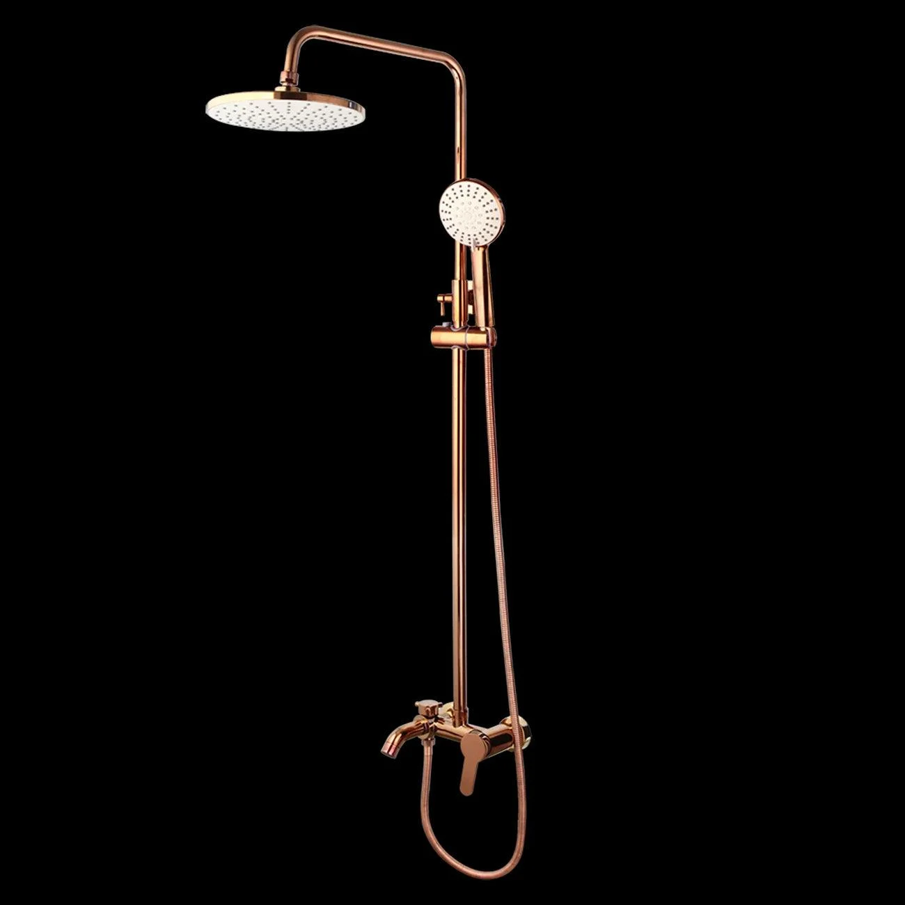 Shower Tap Set Rose Gold Bathroom Bathtub Rainfall Spray Shower Tap -Bathlova