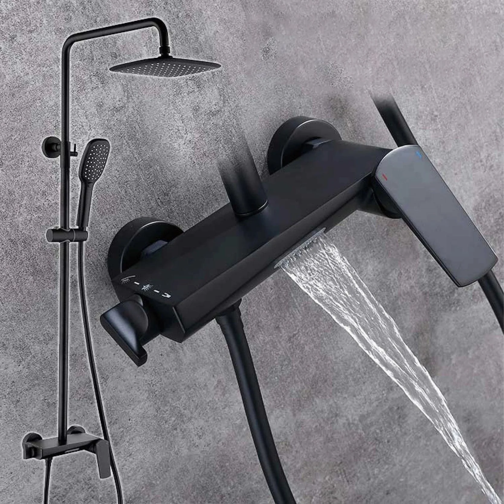 Shower Tap With Minimalist Design 3-function Waterfall Style Bath Tap -Bathlova