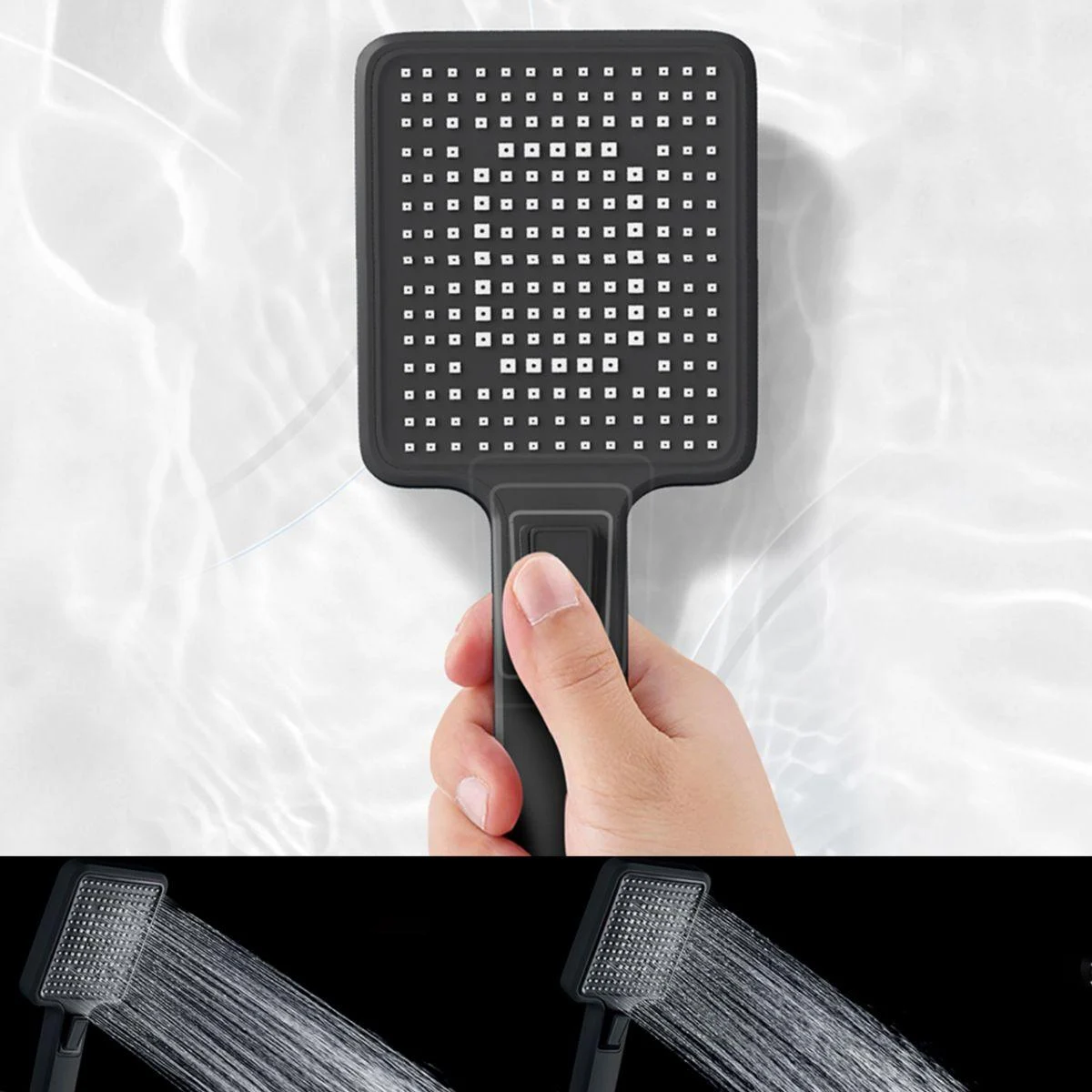 Shower Trim Square Handheld Shower Head Massage Jet Shower System -Bathlova