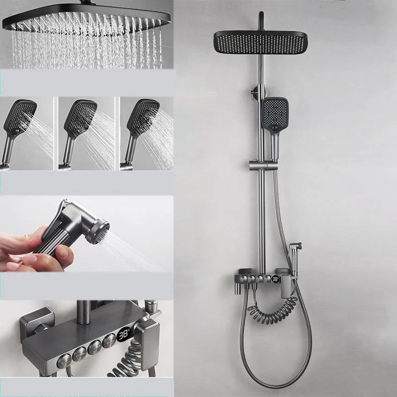 Shower Trim Square Massage Jet Handheld Shower Head Shower System -Bathlova