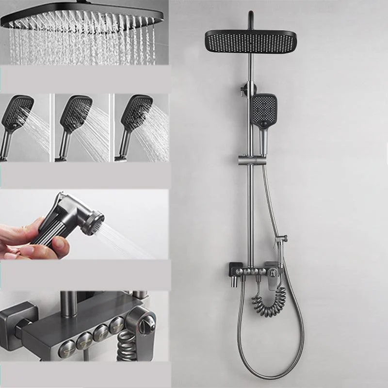 Shower Trim Square Massage Jet Handheld Shower Head Shower System -Bathlova