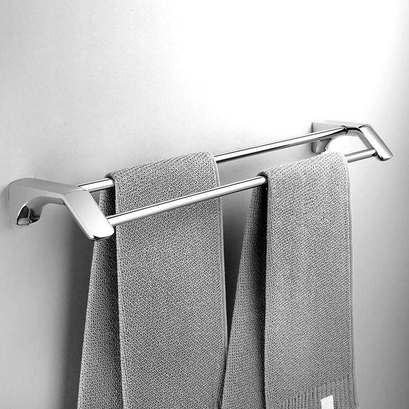 Silver Bathroom Accessories Hardware Set Modern Bathroom Accessory Kit -Bathlova