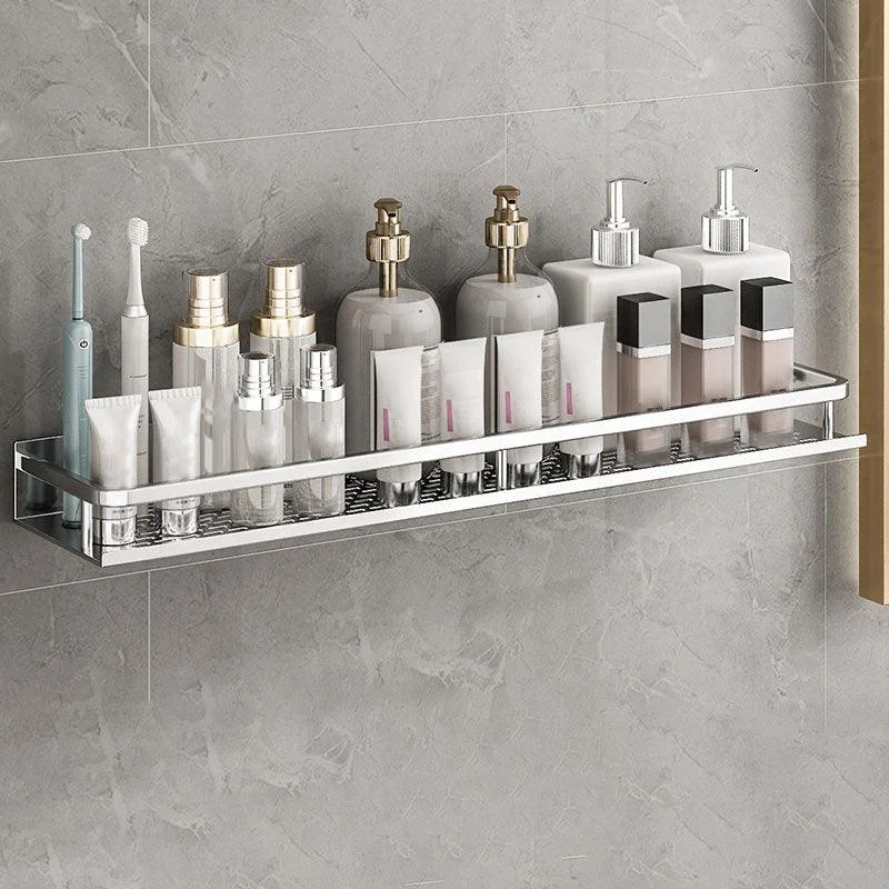 Silver Bathroom Accessory Set Metal 1/2/3 - Piece Bath Shelf -Bathlova