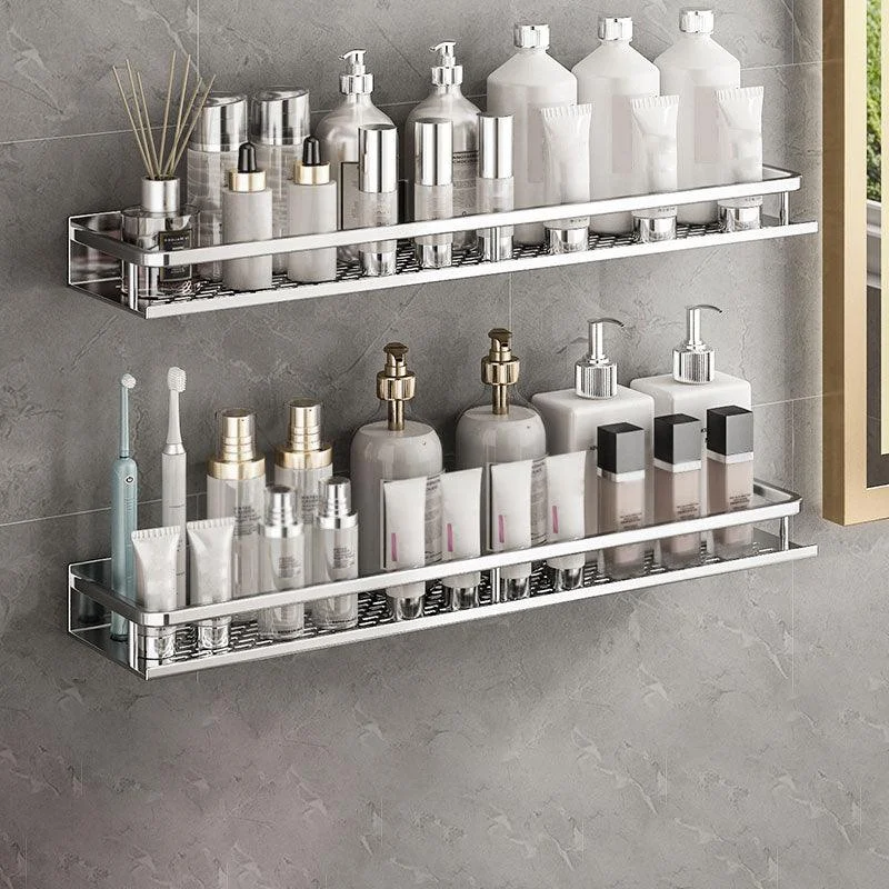 Silver Bathroom Accessory Set Metal 1/2/3 - Piece Bath Shelf -Bathlova