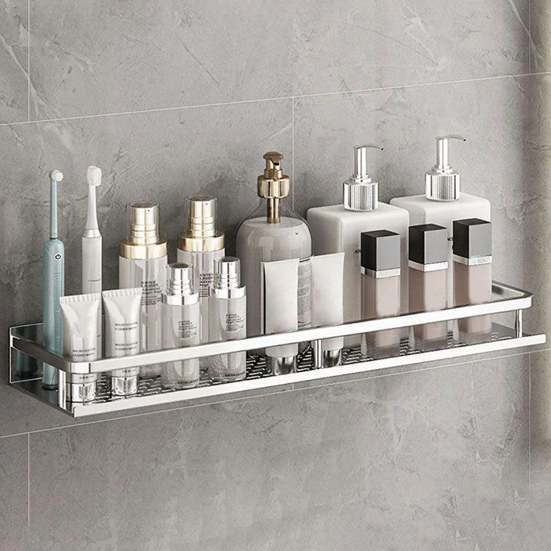 Silver Bathroom Accessory Set Metal 1/2/3 - Piece Bath Shelf -Bathlova