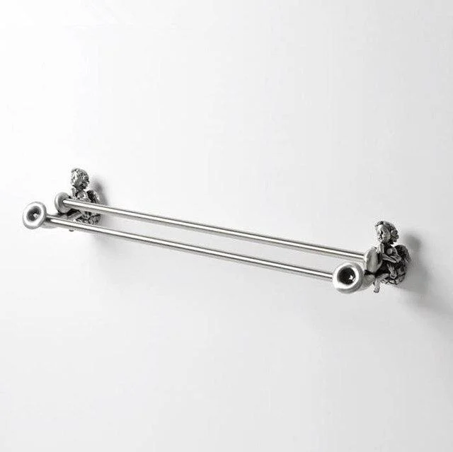 Silver Bathroom Hardware Accessories Towel Ring Robe Hook Towel Bar -Bathlova