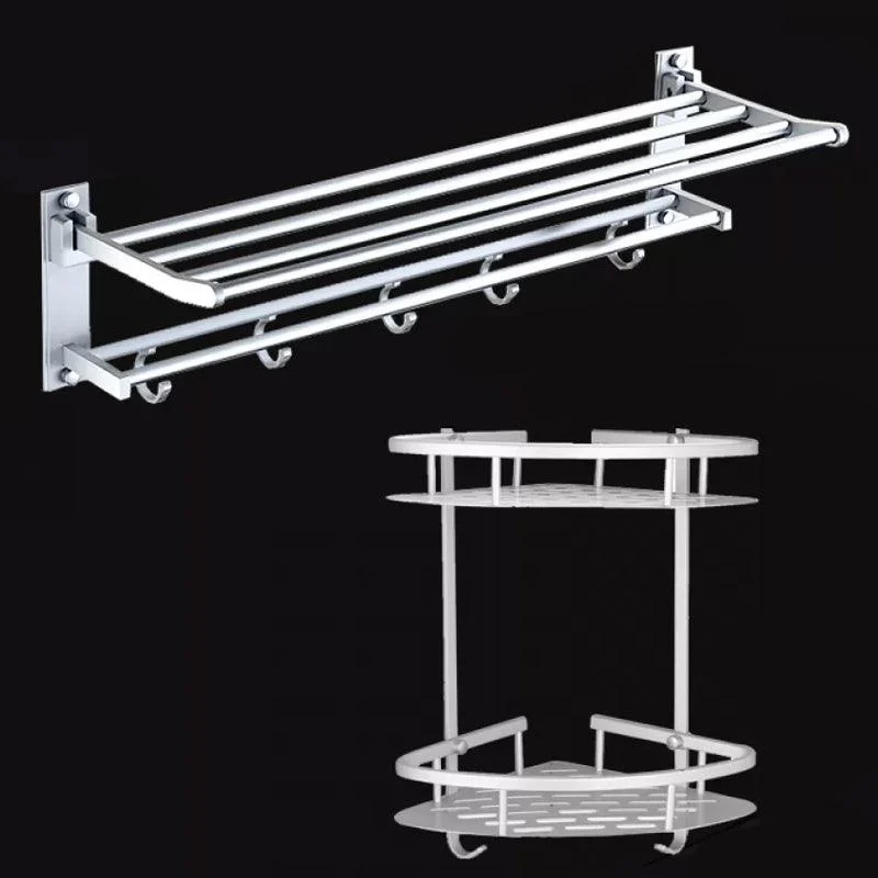 Silver Contemporary Bathroom Hardware Set Stainless Aluminum Bathroom Set -Bathlova