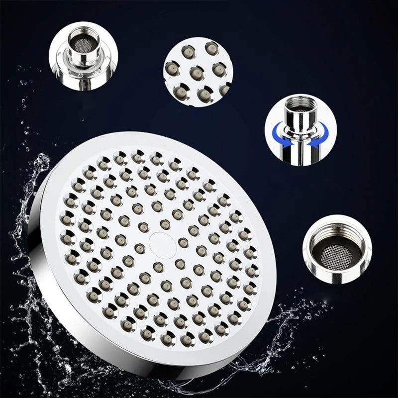 Silver Dual Shower Head with Hose Modern Style Wall-Mount Showerhead -Bathlova