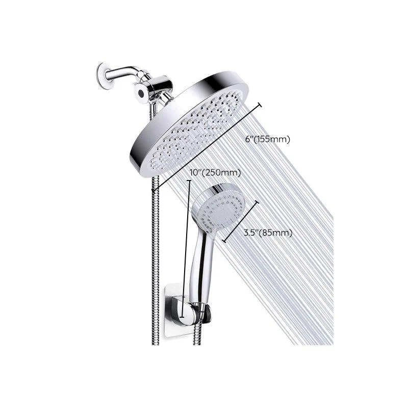 Silver Dual Shower Head with Hose Modern Style Wall-Mount Showerhead -Bathlova