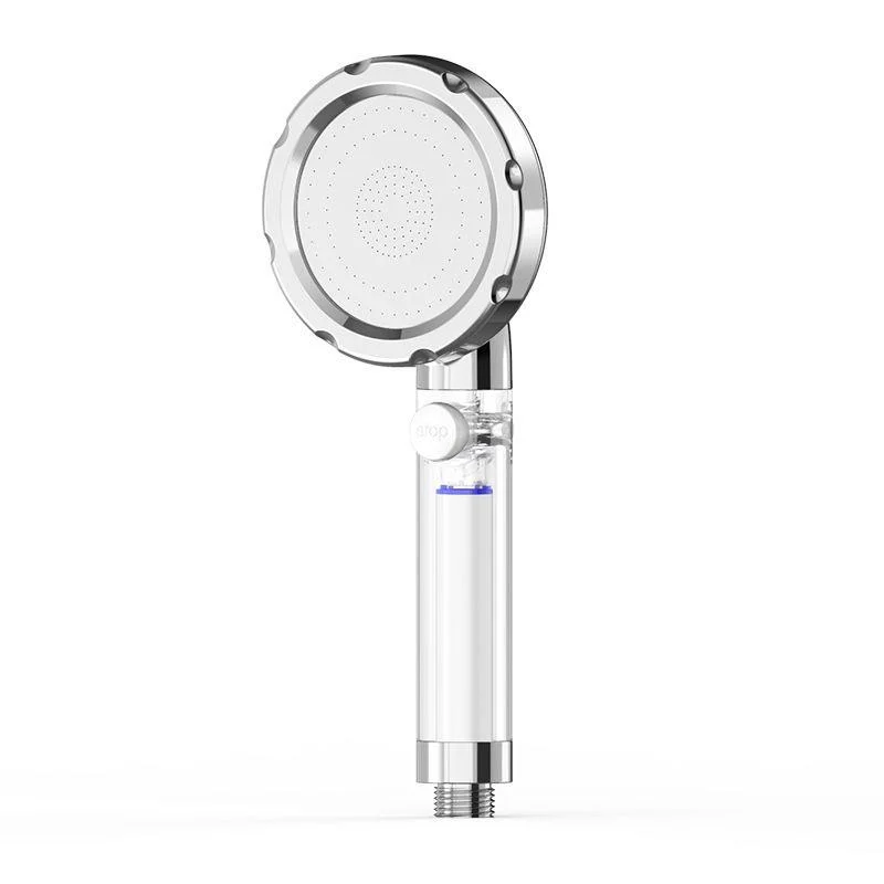 Silver Handheld Shower Head Standard Round Shower Head Combo -Bathlova