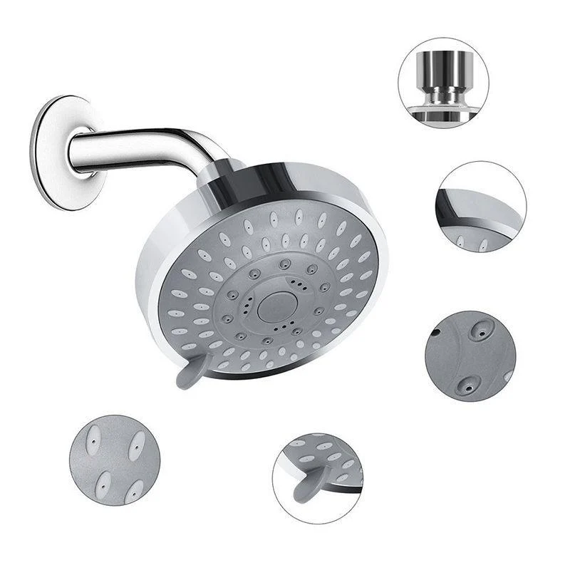 Silver Round Fixed Shower Head Modern Style Wall-Mount Showerhead -Bathlova