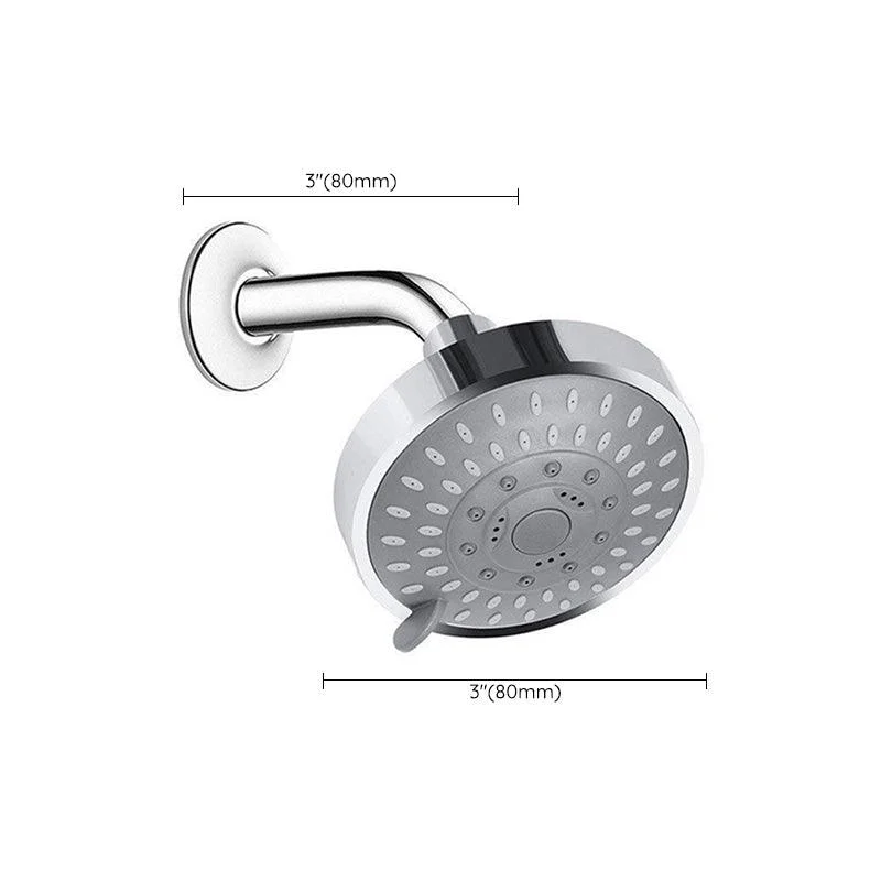 Silver Round Fixed Shower Head Modern Style Wall-Mount Showerhead -Bathlova