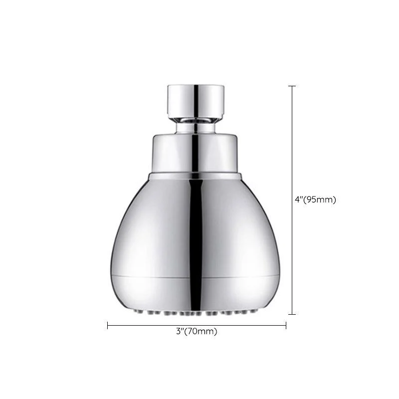 Silver Round Showerhead Standard Spray Pattern Wall-Mount Showerhead -Bathlova