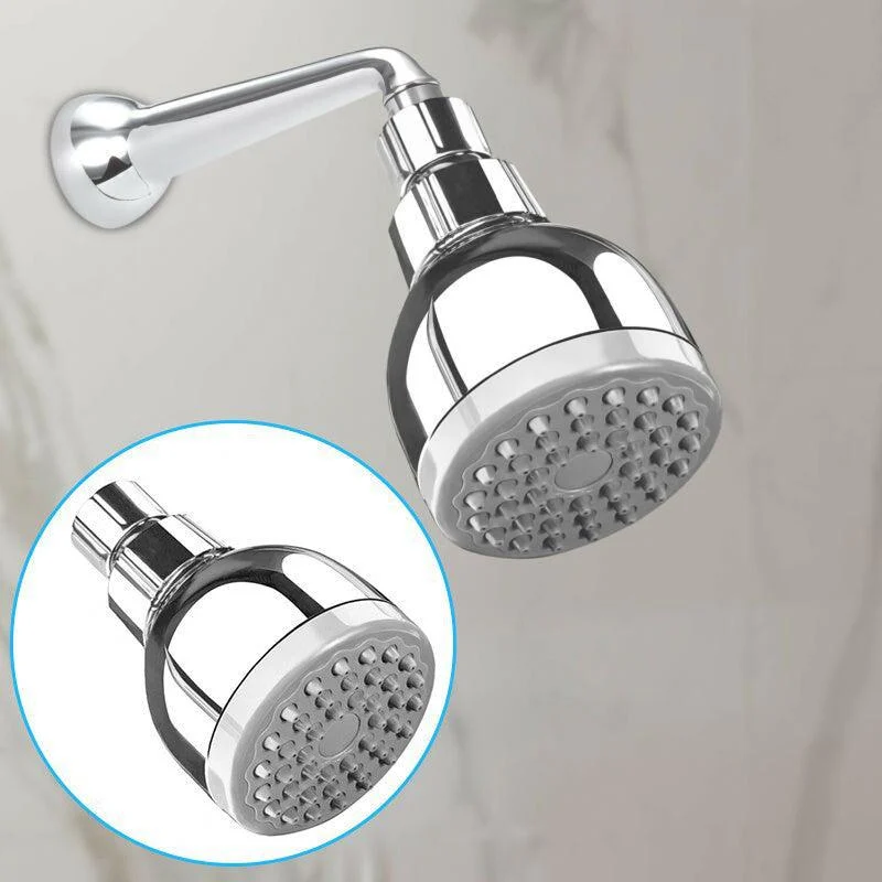 Silver Round Showerhead Standard Spray Pattern Wall-Mount Showerhead -Bathlova