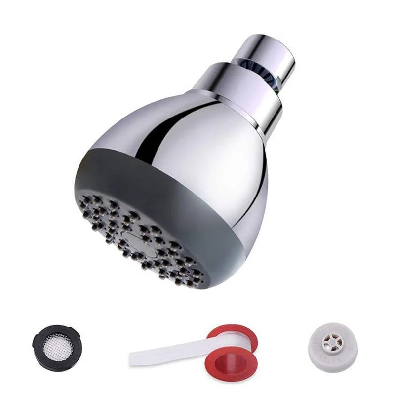 Silver Round Showerhead Standard Spray Pattern Wall-Mount Showerhead -Bathlova