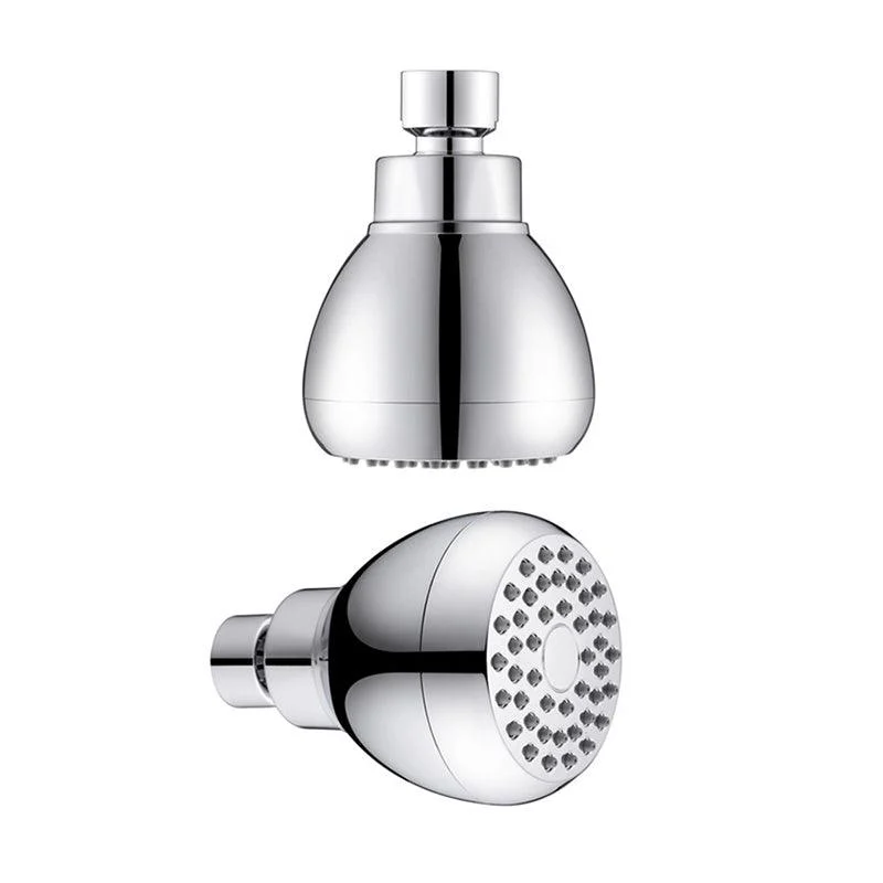 Silver Round Showerhead Standard Spray Pattern Wall-Mount Showerhead -Bathlova