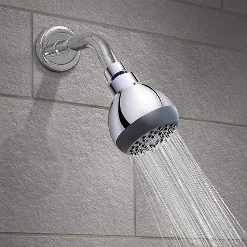 Silver Round Showerhead Standard Spray Pattern Wall-Mount Showerhead -Bathlova