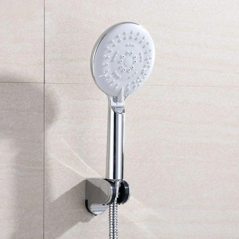 Silver Shower Head Combo Metal Modern 5-Spray Patterns Shower Heads -Bathlova