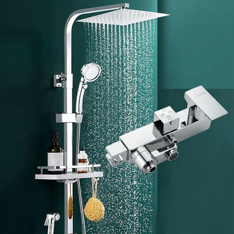 Silver Shower Set Pressurized Shower Head Thermostatic Bathroom Shower Water Tap -Bathlova