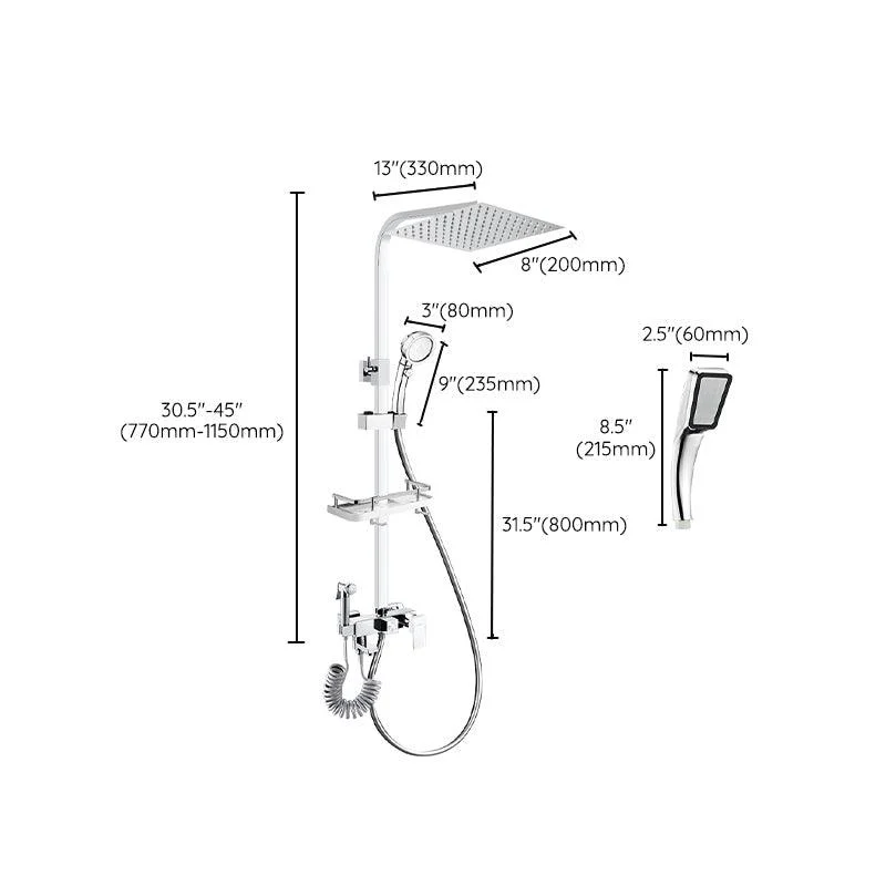 Silver Shower Set Pressurized Shower Head Thermostatic Bathroom Shower Water Tap -Bathlova