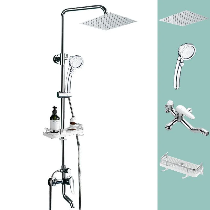 Silver Shower Set Pressurized Shower Head Thermostatic Bathroom Shower Water Tap -Bathlova