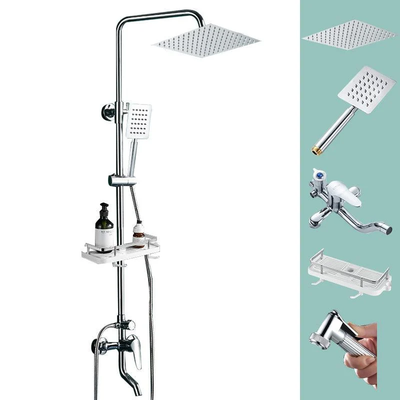 Silver Shower Set Pressurized Shower Head Thermostatic Bathroom Shower Water Tap -Bathlova