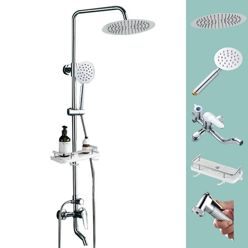 Silver Shower Set Pressurized Shower Head Thermostatic Bathroom Shower Water Tap -Bathlova