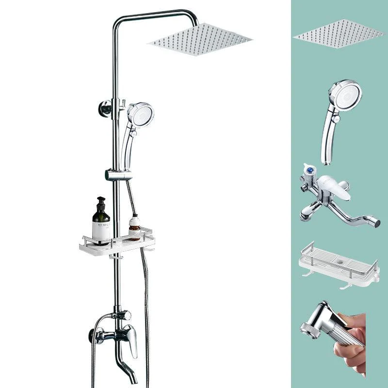 Silver Shower Set Pressurized Shower Head Thermostatic Bathroom Shower Water Tap -Bathlova