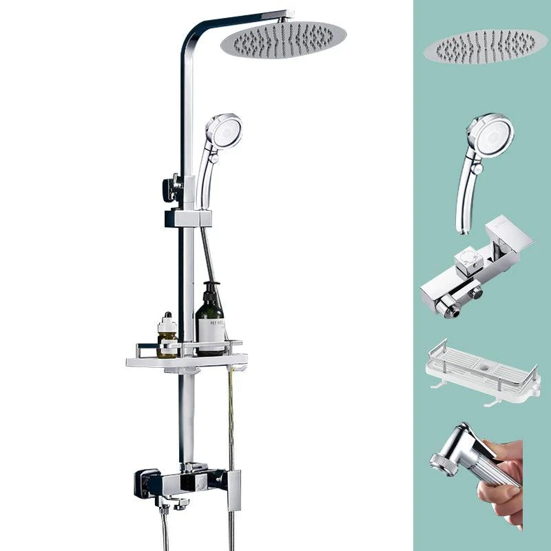 Silver Shower Set Pressurized Shower Head Thermostatic Bathroom Shower Water Tap -Bathlova