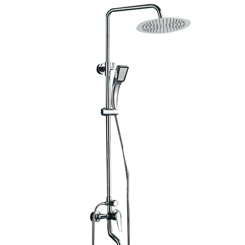 Silver Shower Set Pressurized Shower Head Thermostatic Bathroom Shower Water Tap -Bathlova