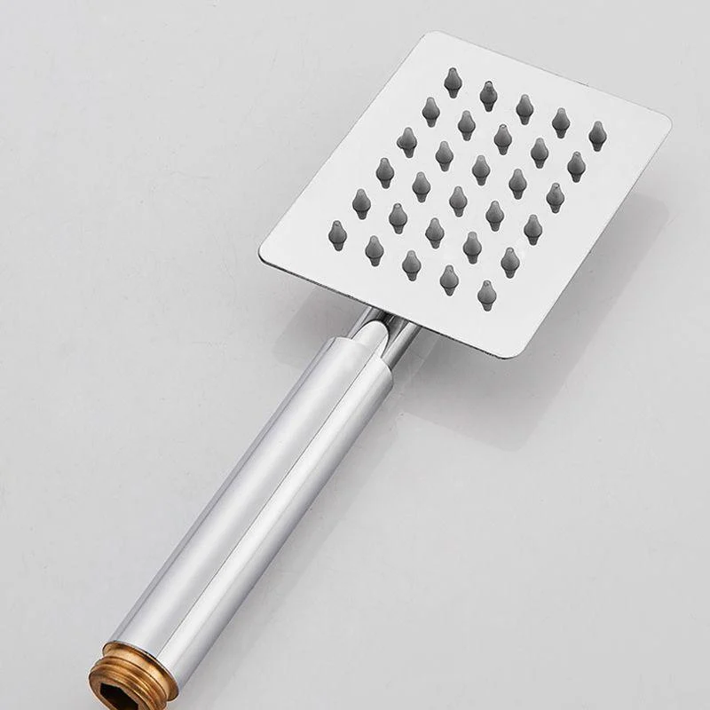 Silver Square Dual Shower Head Modern Water Filtration Wall-Mount Showerhead -Bathlova