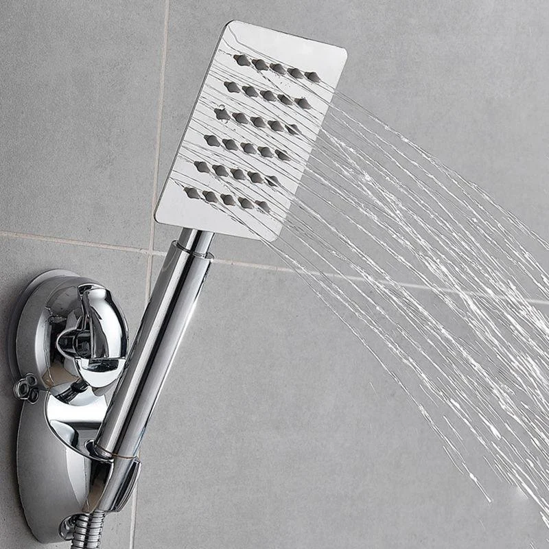 Silver Square Dual Shower Head Modern Water Filtration Wall-Mount Showerhead -Bathlova