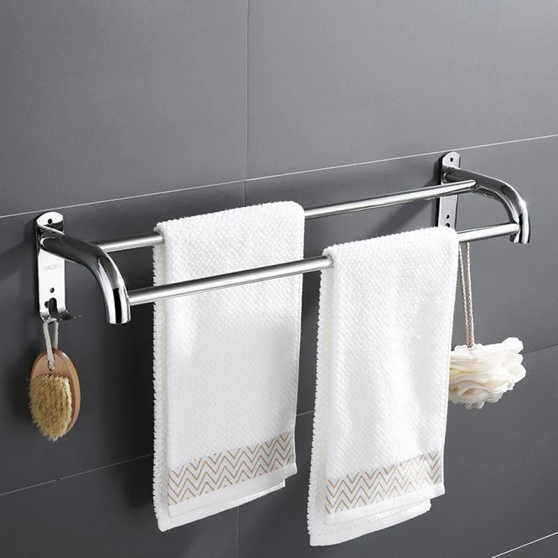 Silver/Black Bathroom Hardware Set Modern Bathroom Accessories Hardware Set -Bathlova