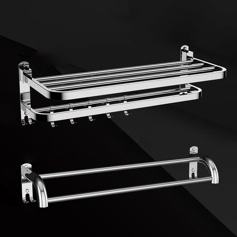 Silver/Black Bathroom Hardware Set Modern Bathroom Accessories Hardware Set -Bathlova