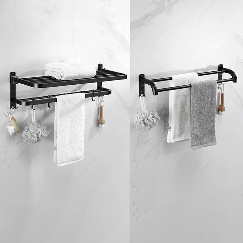 Silver/Black Bathroom Hardware Set Modern Bathroom Accessories Hardware Set -Bathlova