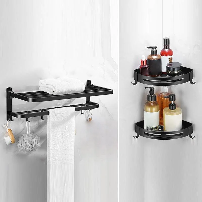 Silver/Black Bathroom Hardware Set Modern Bathroom Accessories Hardware Set -Bathlova