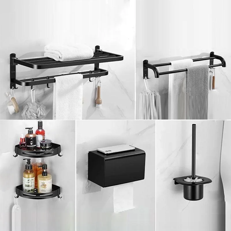 Silver/Black Bathroom Hardware Set Modern Bathroom Accessories Hardware Set -Bathlova