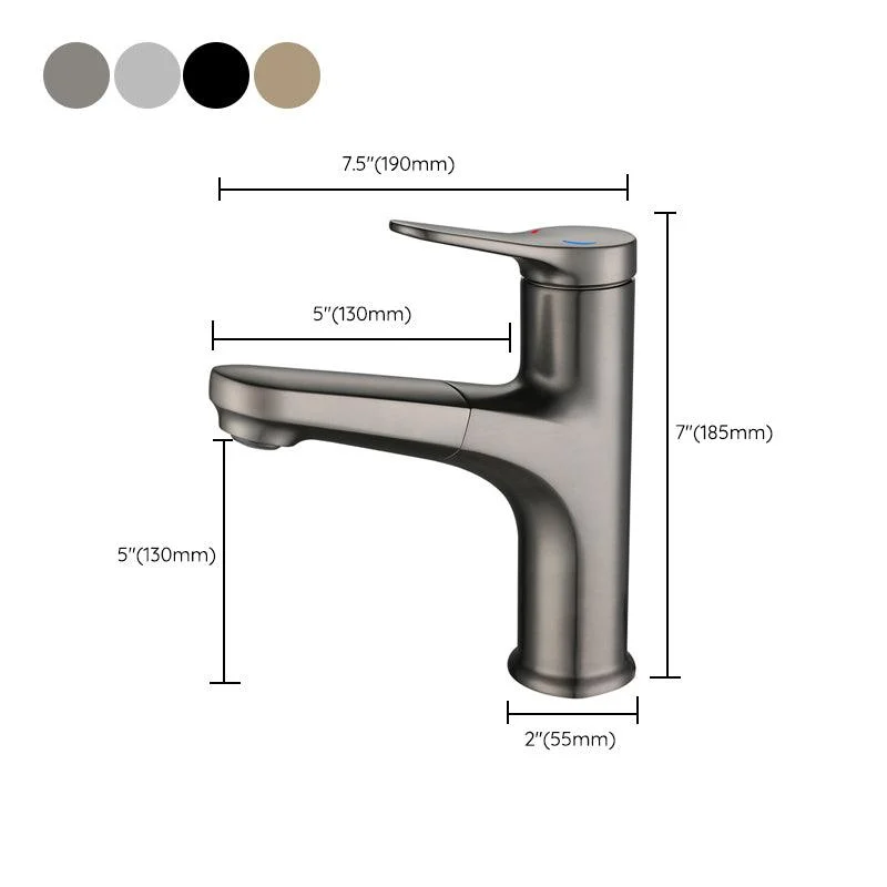 Simplicity Brass Sink Tap Low Arc Solid Color Centerset Sink Tap for Bathroom -Bathlova