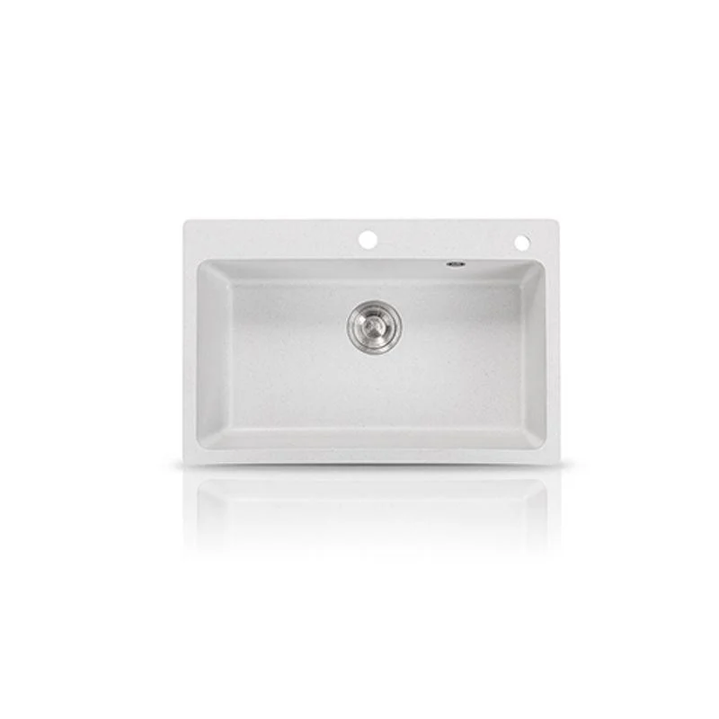 Single Bowl Kitchen Sink Modern Quartz Kitchen Sink with Drain Assembly -Bathlova