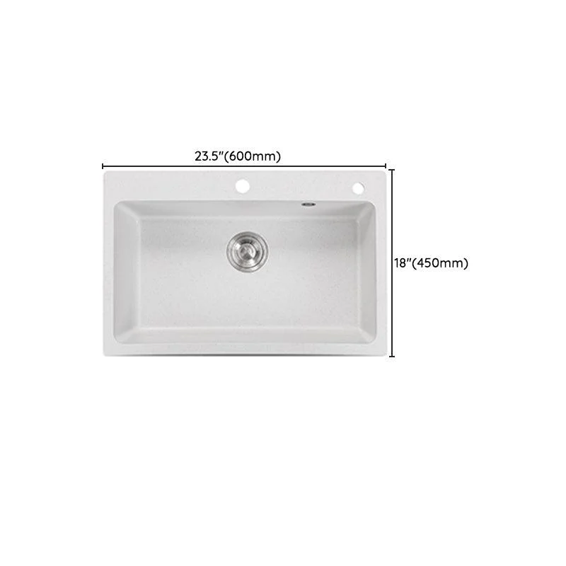 Single Bowl Kitchen Sink Modern Quartz Kitchen Sink with Drain Assembly -Bathlova