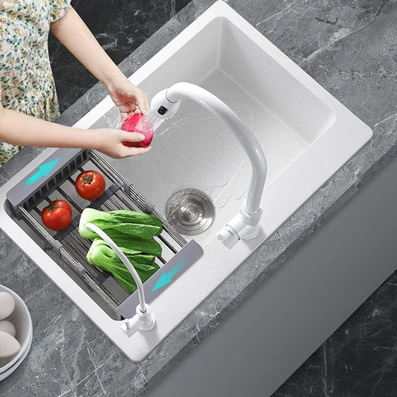 Single Bowl Kitchen Sink Modern Quartz Kitchen Sink with Drain Assembly -Bathlova