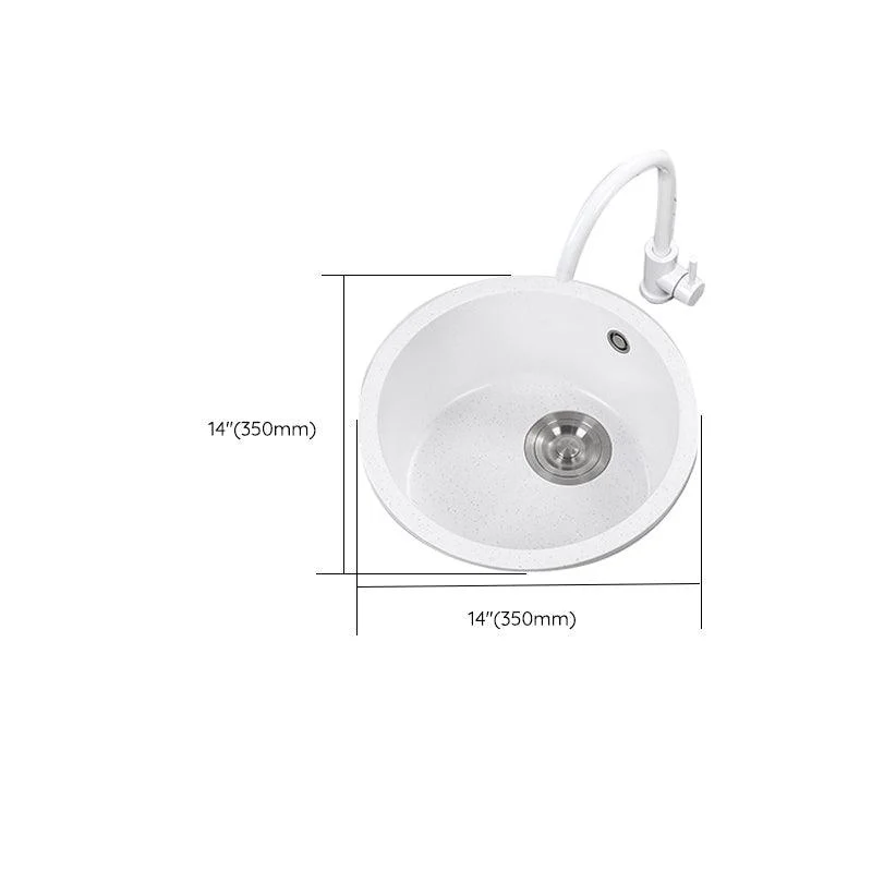 Single Bowl Kitchen Sink Modern Quartz Kitchen Sink with Round Shape -Bathlova