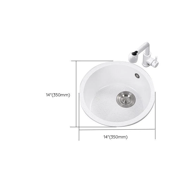 Single Bowl Kitchen Sink Modern Quartz Kitchen Sink with Round Shape -Bathlova