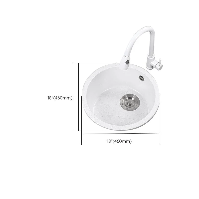 Single Bowl Kitchen Sink Modern Quartz Kitchen Sink with Round Shape -Bathlova