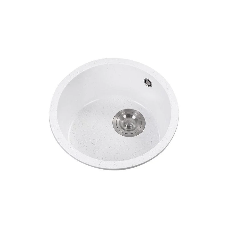 Single Bowl Kitchen Sink Modern Quartz Kitchen Sink with Round Shape -Bathlova